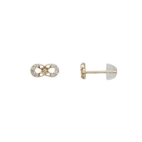 Zirconia Infinity Stud Earrings (14K)
