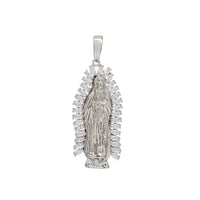 Iced-Out Virgin Mary/ Guadalupe Pendant (Silver)
