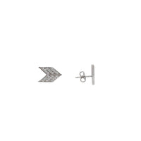 Zirconia Arrow Stud Earrings (Silver)