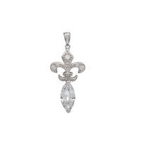 Iced-Out Fleur-de-Lis Pendant (Silver)