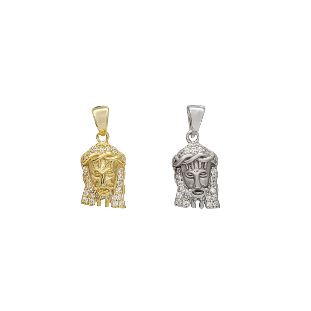 Zirconia Jesus Head Pendant (Silver)