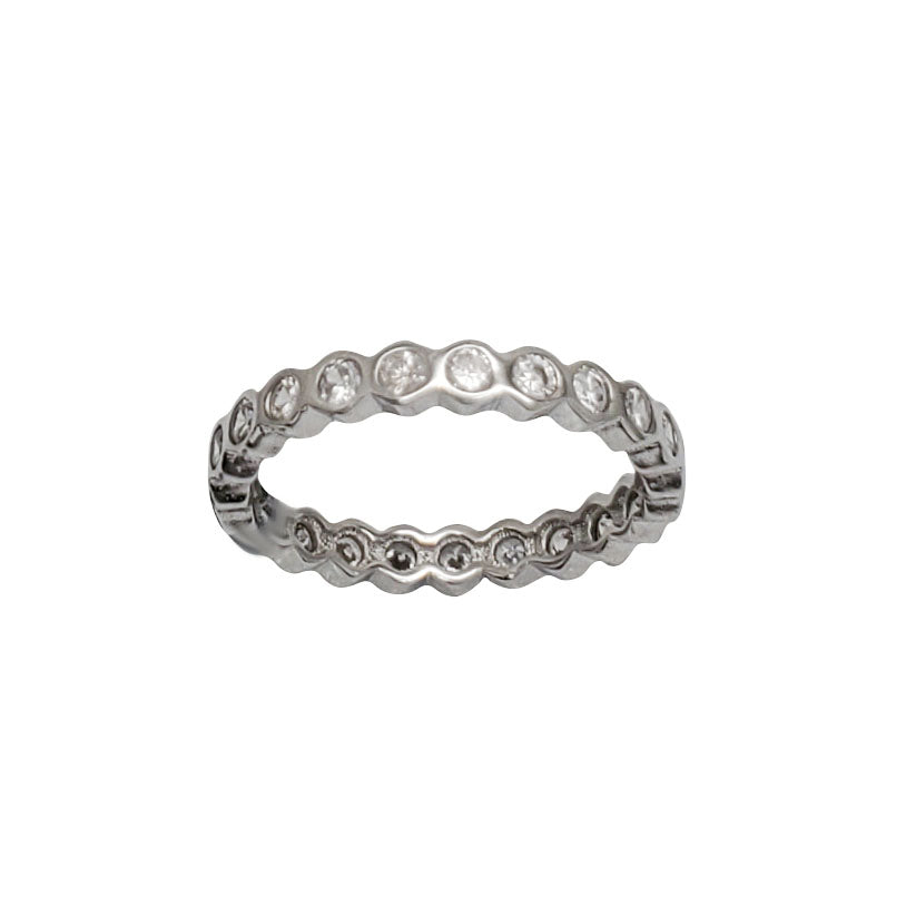All The Way Around Zirconia Ring (Silver)