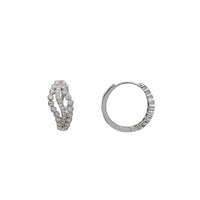 Zirconia Fancy Huggie Earring (Silver)