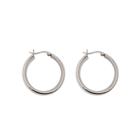 Plain Hoop Earrings (Silver)