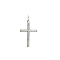 Wood Textured Cross Pendant (Silver)