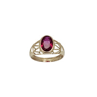 Baby-Sized/ Pinky Textured Oval Birthstones Ring (14K)