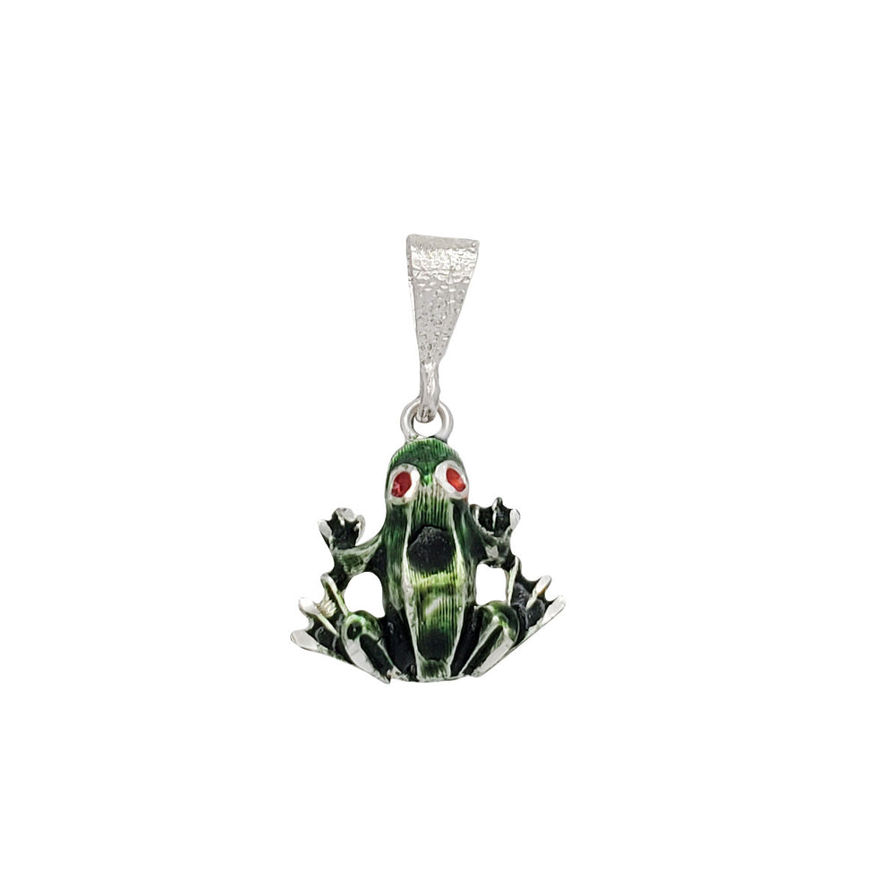 Enamel Frog Pendant (Silver)