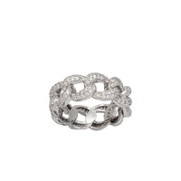 Zirconia Cuban Ring (Silver)