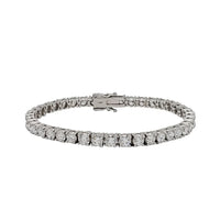[White Gold] Lab Grown Diamond Tennis Bracelet (14K)