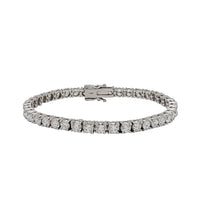 [White Gold] Lab Grown Diamond Tennis Bracelet (14K)