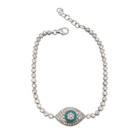 Zirconia Evil Eyes Fancy Bracelet (Silver)