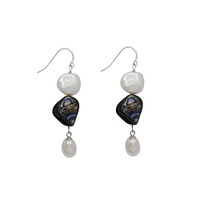 Pearl Drop Earrings (Silver)