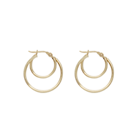 Plain Double Hoop Earrings (14K)