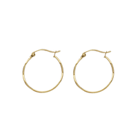 Plain Irregular Hoop Earrings (14K)