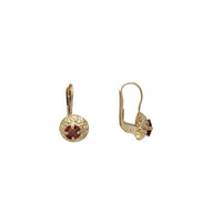 Zirconia Textured Dangle Earrings (14K)