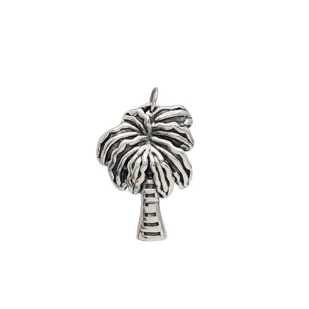 Anti-Finish Palm Tree Pendant (Silver)