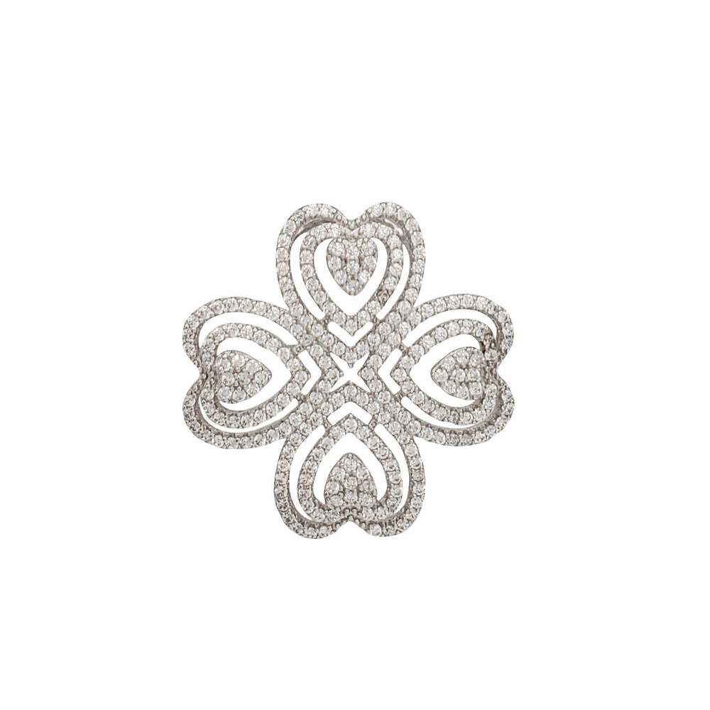 Zirconia Fancy Clover Pendant (Silver)