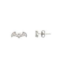 Zirconia Bat Stud Earrings (Silver)