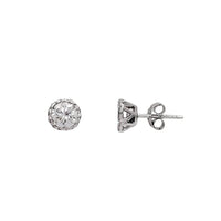 Round Zirconia Stud Earrings (Silver)