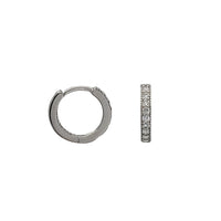 Zirconia One Row Huggie Earring (Silver)