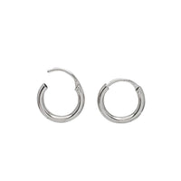 Plain Slim Hoop Earrings (Silver)
