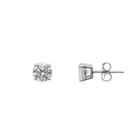 [White Gold] Lab Grown Solitaire Diamond Stud Earring (14K)