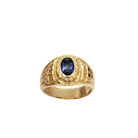 Oval Shape Zirconia School Ring 2002 (14K)