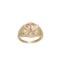 Two-Tone CZ Butterfly Ring (14K)