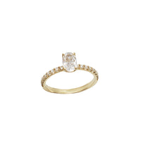 Oval Cut Zirconia Engagement Ring (14K)