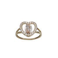 Tricolor Heart Saint Jude CZ Ring (14K)