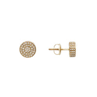 Diamond Iced-Out Pave Round Bezel Stud Earrings (14K)
