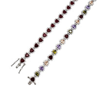 Zirconia Heart Fancy Bracelet (Silver)