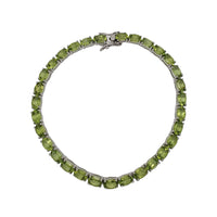 Oval Peridot Zirconia Fancy Bracelet (Silver)