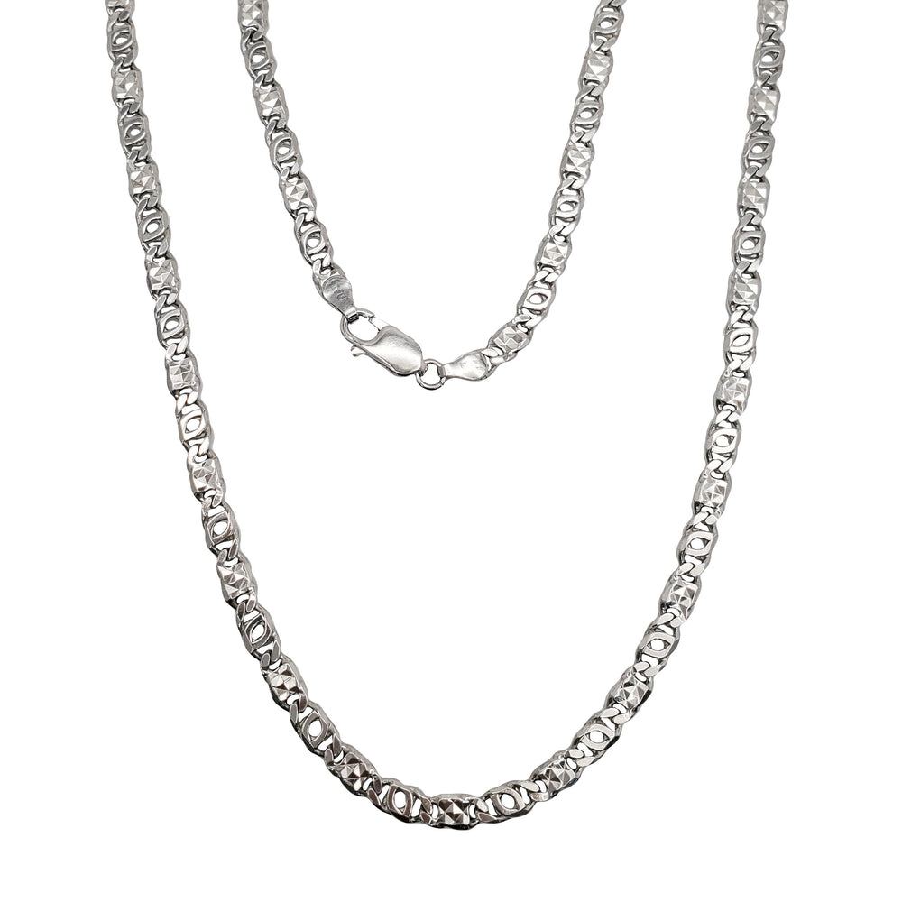 Diamond Cut Tiger Eyes Link Chain (Silver)
