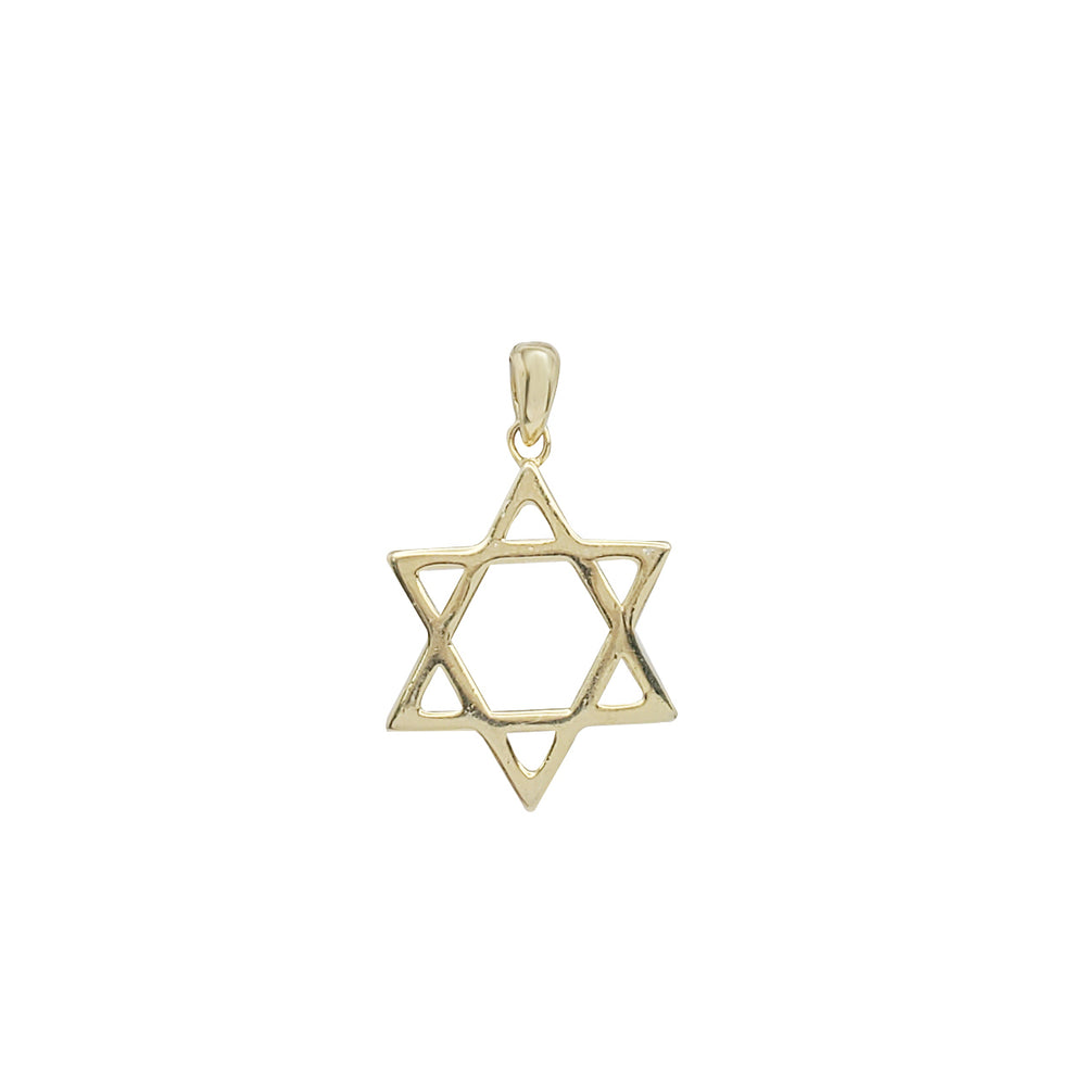 Plain Star Of David Pendant (Yellow Silver)