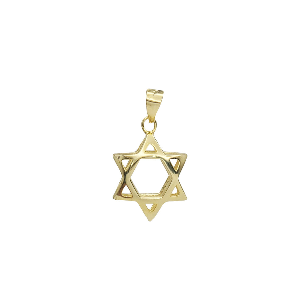 Plain Star Of David Pendant (Yellow Silver)