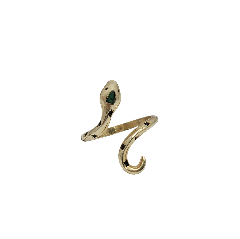 Mphete ya Njoka ya Zirconia (Siliva Wachikasu)