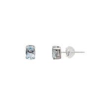 Oval Aquamarine Birthstone Stud Earrings (14K)