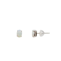 Oval Opal Birthstone Stud Earrings (14K)