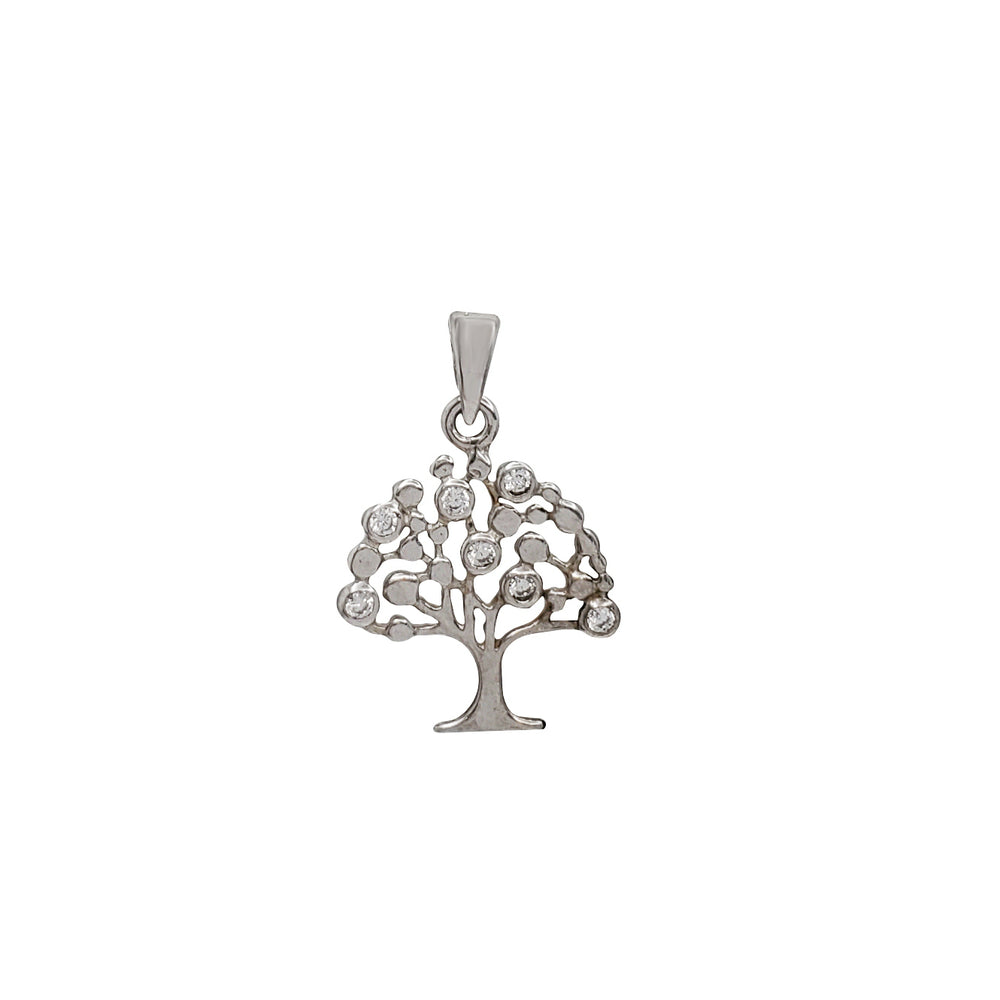 Zirconia Tree Of Life Pendant (Silver)