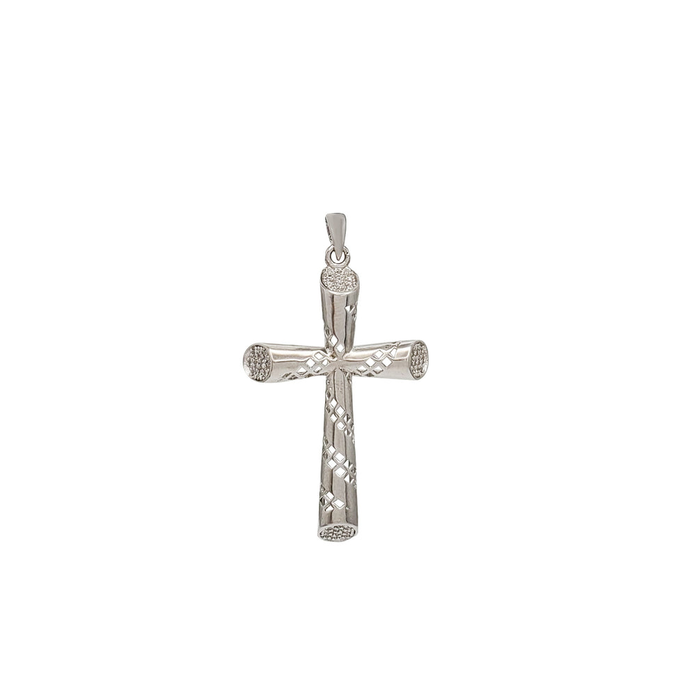 Textured Cross Pendant (Silver)
