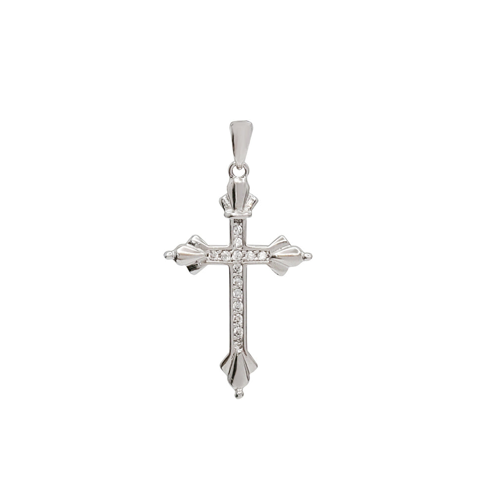Iced Out Cross Pendant (Silver)