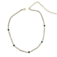 Zirconia Evil Eyes Ankle Bracelet (Yellow Silver)