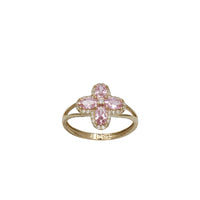 Pink Zirconia Flower Fancy Ring (14K)