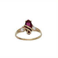 Red Zirconia Marquise Fancy Ring (14K)