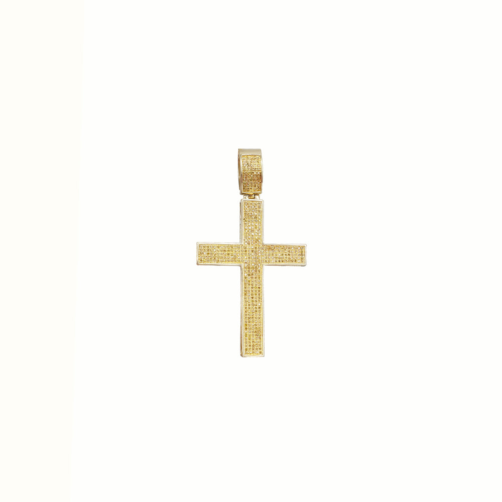 Yellow Diamond Cross Pendant (14K)