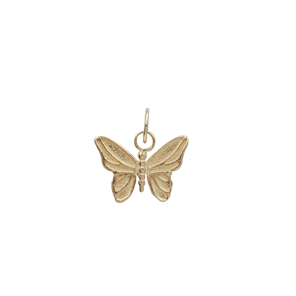 Textured Butterfly Pendant (14K)