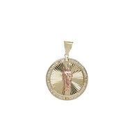 Tricolor Zirconia Round Saint Jude Pendant (14K)
