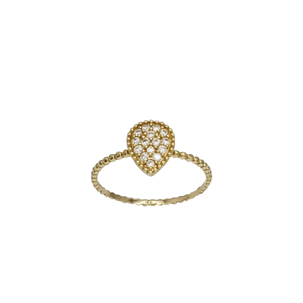 Pear Cut Zirconia Fancy Lady Ring (14K)