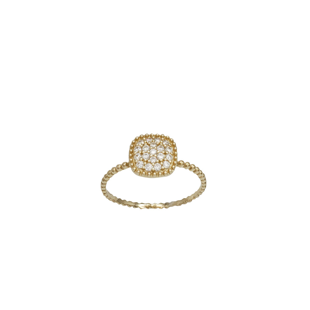 Cushion Cut Zirconia Fancy Lady Ring (14K)